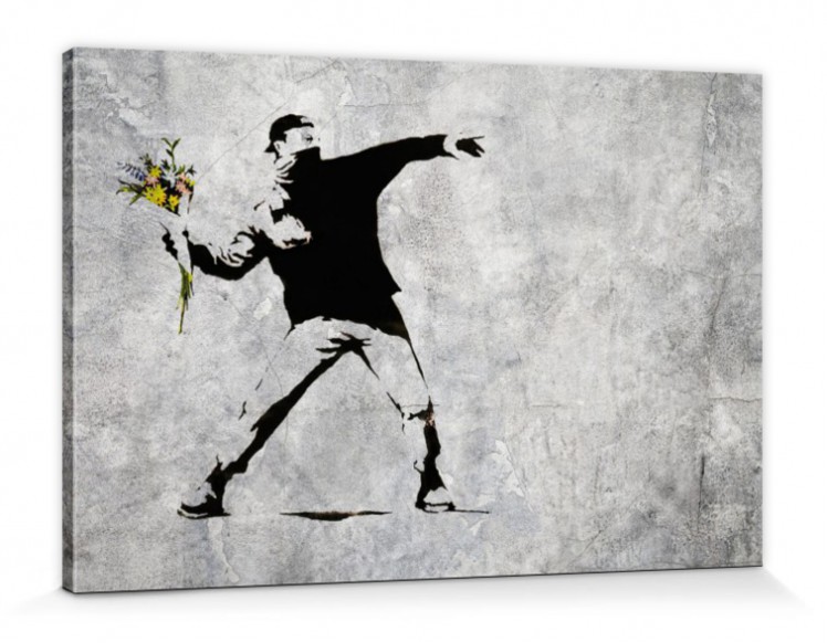 40+ Banksy bilder kaufen original , Banksy Flower Thrower Humorous Poster Canvas Print (120x80cm) 130036