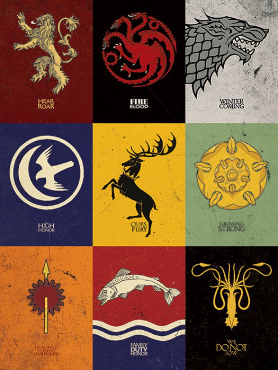 Game Of Thrones Wappen Große Häuser Poster Leinwand