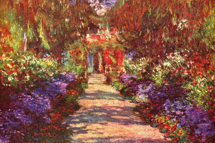 Claude Monet-Allee in Giverny Garden Path Poster Canvas Picture ...